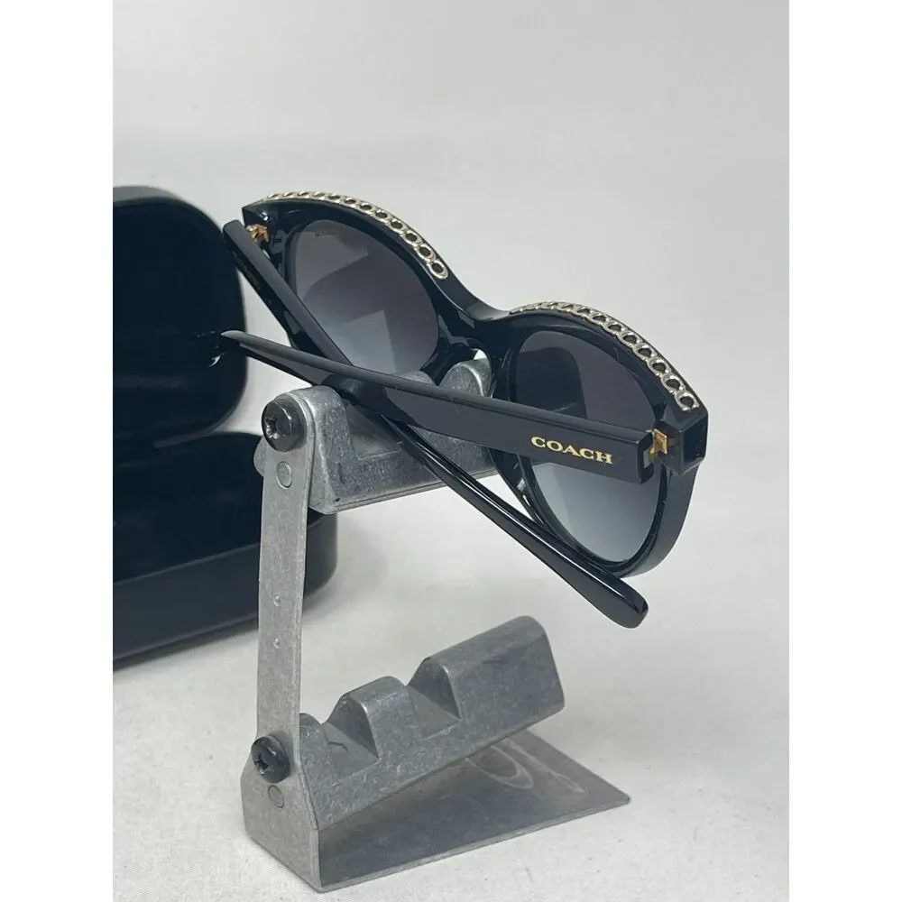 Coach Sunglasses Women's HC8297U Black Frame - Grey Gradient Lens 52-19-140mm